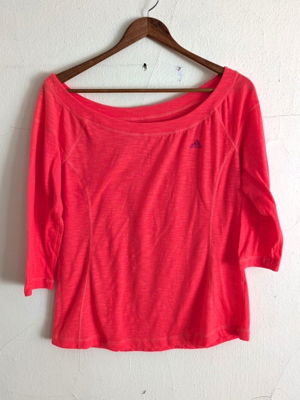 Adidas Women's Orange 3/4 Sleeve Top M